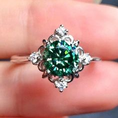 "High Quality Zircon Ring Green Crystal Cz Rings For Women, Ha4435-6 Size: 6 Jewelry Main Material: Brass Main Stone: Cubic Zirconia Occasion: Anniversary, Engagement , Gift, Party, Wedding Gender: Women's Available Size: 6, 7, 8, 9, 10" Cz Rings, Zircon Ring, Green Crystal, Cz Ring, Green Crystals, Rings For Women, Womens Jewelry Rings, Party Wedding, Cubic Zirconia