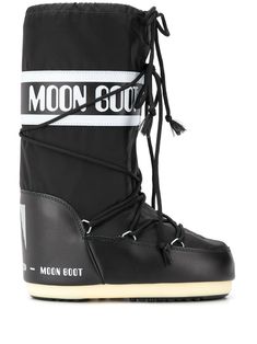 Moon Boot Black, Black Knee Boots, Black Icon, Moon Boot, Moon Boots, Black Knees, Black Boots Women, Waterproof Boots, Black Rubber