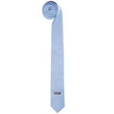 ARMANI JUNIOR Boys Light Blue Silk Skinny Tie Cotton Polo Shirt, Blue Silk, Luxury Retail