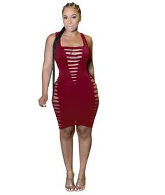 Women Solid Color Sleeveless Summer Hollow Out Hole Vacation Outfits Bodycon Club Party Midi Dress Party Midi Dress, Midi Dress Party, Hip Dress, Club Party, Mini Dresses Summer, Vacation Outfits, Club Dresses, African Dress, 1 Million