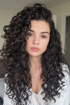 Haircuts For Long Hair Curly Waves, Dark Chocolate Curly Hair, Curly Haircuts For Volume, Medium Haircut For Curly Hair, Best Haircuts For Curly Hair Face Shapes, Curly Hair Hair Cuts, Curly Hair Cuts Long, Curly Hair White Girl, Girls Curly Hair