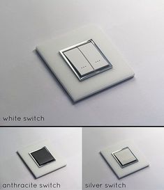 three different views of the same light switch