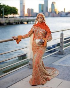 Hijabi Prom Dress, Nikkah Ideas, Muslim Prom Dress, Hijabi Muslimah, Nigerian Outfits, Muslim Bridal, African Royalty, Eid Outfits