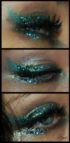 Mermaid Makeup Siren Costume, Mermaid Eyes, Fantasy Make-up, Mermaid Halloween, Mermaid Makeup, Winged Liner, Mermaid Costume, Halloween Make Up, Products Makeup