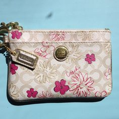 This Adorable Floral Coach Wristlet Was Never Used! Original Box, Coach Wrapping, Receipt Holder And Fabric Care Instructions Are Included! Super Cute Floral Pattern Is Perfect For Summer! Trendy Coach Clutch As Gift, Trendy Coach Wristlet As Gift, Rectangular Coach Coin Purse For Gift, Coach Coin Purse With Zipper Closure As Gift, Spring Rectangular Coach Wristlet, Coach Beige Wallets With Wrist Strap, Cream Rectangular Coach Wristlet, Coach Beige Wristlet With Zipper Closure, Receipt Holder