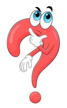 a cartoon red question sign with eyes and hands royalty illustration