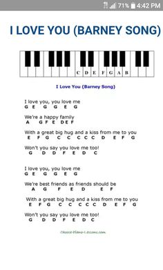 i love you barry song with piano chords