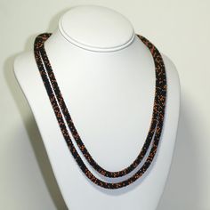 Copper and Coal ... Bead Crochet . Necklace . by time2cre8 on Etsy Adjustable Black Multi-strand Beaded Necklaces, Adjustable Double Strand Black Beaded Necklace, Black Multi-strand Hand-strung Jewelry, Star Sprinkles, Dark Copper, Bead Crochet Rope, Crochet Rope, Rope Necklace, Unisex Jewelry