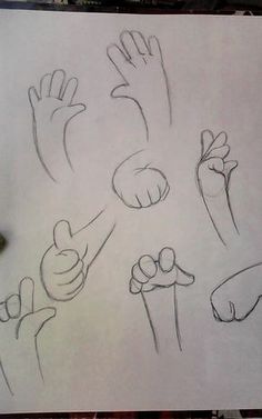 a drawing of hand gestures drawn on paper