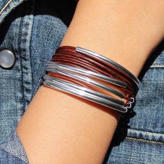 Lizzy Classic 4 Strand Silver Plated Leather Wrap Bracelet Bracelet Necklace Wrist Size*: Petite Double Wrap Leather Bracelet, Adjustable Black Leather Wrap Bracelet, Silver Beaded Multi-strand Wrap Bracelet, Brown Leather Bracelet, Hand Wrapped For Everyday Wear, Silver Bohemian Multi-strand Wrap Bracelet, Leather Wrap Bracelet, Braided Leather, Blue Bracelet, Leather Wraps