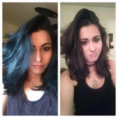 "Dyed my virgin brown hair with manic panic after midnight" nice blue Virgin Brown Hair, Hair Color Grey Silver, Manic Panic Hair Dye, Manic Panic Hair, Blue Black Hair, Light Hair Color, Pinterest Hair, After Midnight, Manic Panic