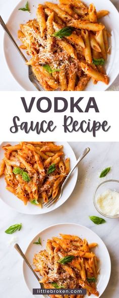 vodka sauce recipe with pasta on the side