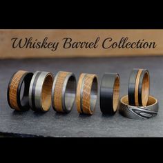 the whiskey barrel collection is made with wood and stainless steel