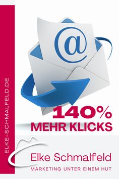 an email envelope with the words, 40 % mehr kicks