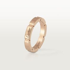 Cartier - Maillon Panthère wedding band - Ring Pink gold - Maillon Panthère wedding band, rose gold (750/1000). Width: 2.5 mm. Thickness: 2 mm (for size 52). Please note that the carat weight, number of stones and product dimensions will vary based on the size of the creation you order. For detailed information please contact us. Pink Gold Wedding Rings, Cartier Band, Cartier Wedding Rings, Pink Diamonds Engagement, Pink Wedding Rings, Yellow Gold Wedding Ring, Gold Rings Fashion, Ringe Gold, Diamond Jewelry Designs