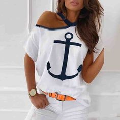 Style Désinvolte Chic, Boat Anchor, Anchor Print, Top Pants Set, Casual Chic Style, Trend Fashion, Women Set, Fashion Colours, Two Piece Outfit