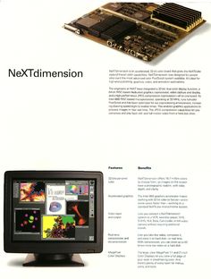 an advertisement for the nexttimerison computer system, with information about its components