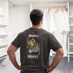 money works business is business tee Gildan 5.3 oz heavy cotton t shirt  Material 100% preshrunk Soft Cotton  100% handmade vinyl printed design on the back and logo on the left chest quality t shirts T Shirt Money Design, Money Tshirt Design, Business Is Business, Dirty Hands Clean Money, Money Tshirt, Business T Shirt, Money Shirt, Dirty Hands, Money Design