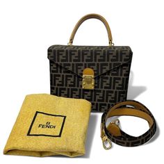 #ad Premium Quality FENDI Vintage Vanity bag Zucca, Fashion Women's Bags Fendi Vintage, Vanity Bag, Vintage Vanity, Brown Canvas, Beauty Essentials, Women's Bags, Leather Handle, Fashion Bags, Bags Handbags