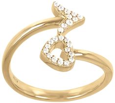 LOVE: Right this way. Accented with sparkling cubic zirconia Diamonique simulated diamonds, this bypass ring points the way to your heart. Arrow Heart, Bypass Ring, Heart With Arrow, Ring Designs, Cubic Zirconia, The Way, Jewelry Rings, Diamonds, Sparkle