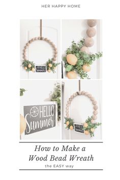 how to make a wood bead wreath