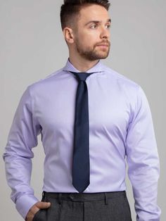 The All New Non-Iron Purple Shirt. We proudly present this shirt, with non-iron fabric. Cutaway Collar, Scandinavian Fashion, Iron Shirt, Purple Shirt, Collar Designs, Collar Shirt, Wrinkle Free, Shirt Accessories, Polished Look