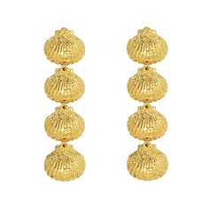 Make a statement with the elegant Cordelia drop earring. Crafted with a bold gold sea shell, these stunning earrings will add a touch of glamour to any ensemble. Perfect for special occasions, be sure to make a lasting impression! 2.2" 18k gold plated over stainless steel Hypoallergenic Tarnish Resistant Stunning Earrings, New Instagram, Cz Stone, Sale Items, Sea Shells, Special Occasion, 18k Gold, Shells, Gold Plate