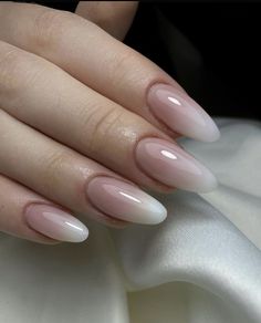 Natural Oval Nails, Beige Ombre Nails, Baby Bloomer Nails, Event Nails, Ombre Chrome Nails, Ombre Gel Nails, Baby Boomers Nails, Bridesmaids Nails, Subtle Nails