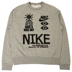 Nike Men Sportswear French Terry Crew Long Sleeve Tee (dk grey heather) Gray Comfortable Sweatshirt For Sports, Graphic Print Cotton Sweats Sportswear, Graphic Print Cotton Sweats For Sportswear, Cotton Graphic Print Sweats Sportswear, Sporty Heather Grey Sweatshirt With Logo, Gray Graphic Print Sweatshirt Athleisure, Gray Graphic Print Sweatshirt In Athleisure Style, Comfy Gray Sweats For Streetwear, Cotton Sweats With Graphic Print For Leisure