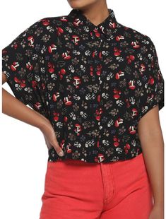 Mushroom Allover Print Woven Button-Up Mushroom Clothing, Black Crescent Moon, Plus Size Hot, Mushroom Print, Midi Dress Plus Size, Plus Size Fits, Socks And Tights, Sweaters And Jeans, Hot Topic