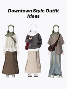 Downtowm style outfit ideas for hijabis   #modesty #outfits #hijab 90s Hijab Outfit, Outfit Ideas For Hijabis, Outfit Ideas For Hijab, Downtown Style, Modest Outfits Muslim, Muslim Outfit, Hijabi Outfit, Outfits Hijab