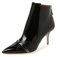 Elevate your style with these chic Black Patent Leather Pointy Toe Stiletto Heel Ankle Boots. Crafted from glossy patent leather, they offer a sleek design with a pointy toe and a stiletto heel, ensuring a sophisticated look while maintaining versatility for both casual and formal attire. Handcrafted US sizing. Fits true to size. Heel Height: 4" / 100 mm approx Product measurements were taken using size 8. Please note that measurements may vary by size. Material: Crafted from glossy black patent leather for a sleek look and durability. Design: Pointy toe design providing a chic and sophisticated appearance. Ankle Height: Designed as ankle boots for a stylish and versatile wardrobe staple. Versatility: Suitable for both casual and formal wear, enhancing various outfits effortlessly. Elegant Patent Leather Heeled Boots For Night Out, Evening Patent Leather Heeled Boots With Almond Toe, Patent Leather Ankle Boots For Work, Workwear Patent Leather Ankle Heeled Boots, Sleek Patent Leather Boots With Sculpted Heel, Sleek Patent Leather Heeled Boots With Reinforced Heel, Evening Patent Leather Heeled Boots Medium Width, Evening Patent Leather Heeled Boots, Patent Leather Heeled Boots For Work, Medium Width