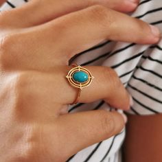 Turquoise Ring*14K Stylish Gold Ring For Women Birthday Jewelry*For Mother Oval Turquoise Ring Rose Gold # Features * Gram:1.60 gr(approximate weight) * Size: 15 mm * Production Method:CASTİNG +Hand Made Polish  * 14 K (0,585) in gold *Special Gift Box  *Like all precious jewels,it comes in its own gift box. *Can include a little gift note  *The Gold Body Of The Ring İs Polished By Hand. *Available in White gold or Rose Gold choosing Enter the Name You Want  in the Ring Gold Turquoise Ring, Turquoise Birthstone, Turquoise Gold Ring, Ring Everyday, Ring Rosegold, Gifts Mom, Birthday Jewelry, Gold Bodies, Jewelry Turquoise