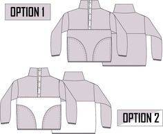 the front and back views of an unisex cropped top with zippers