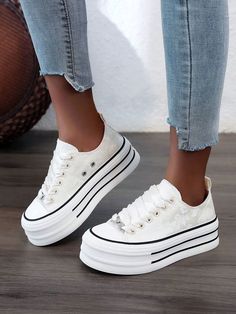 Elevate your style with our 2024 Spring/Summer/Autumn New Height-Increasing White Casual Sports <a href="https://canaryhouze.com/collections/women-canvas-shoes?sort_by=created-descending" target="_blank" rel="noopener">Shoes</a> for Women. These shoes are designed to give you a subtle height boost while providing all-day comfort and support. Perfect for any season White Lace-up Canvas Shoes With Thick Bottom, White Thick Bottom Canvas Shoes For Spring, Trendy White Breathable Canvas Shoes, Summer High-top Platform Sneakers With Thick Bottom, Trendy Spring Sneakers With White Laces, Spring Trendy Sneakers With White Laces, Trendy White Lace Sneakers For Spring, White High-top Platform Sneakers For Summer, Trendy White Platform Sneakers For Summer