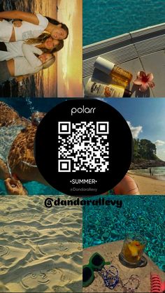 a collage of photos with the words polar on it and pictures of people at the beach