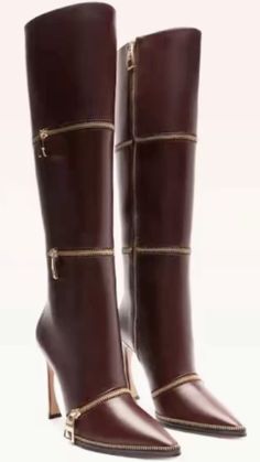 brown boots zipper detail fall style inspo Snake Boots, Boots Zipper, Alexandre Birman, Boots Knee, Fall Style, Zipper Detail, Fall Outfits Women, Tall Boots, High Heel Boots