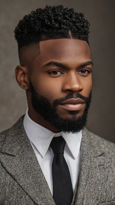 Black Men's Hairstyle Ideas Hair Growth For Men, Hairstyle Men, Quiff Hairstyles, Beard Style, Nice Hair, Beard Styles For Men