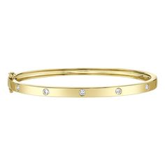 Bezel Set Diamond Bangle — Diamond Cellar Bangle Diamond, Yellow Gold Bangle, Color Stones, Diamond Bangles Bracelet, Crescent Moon Necklace, Bezel Set Diamond, Diamond Star, Diamond Bangle, Bezel Diamond