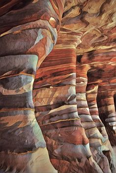 some very colorful rock formations in the desert