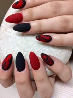 #nails Black Halloween Nails, Multicolored Nails, Unghie Sfumate, Black Nail, Coffin Nails Designs, Pretty Acrylic Nails