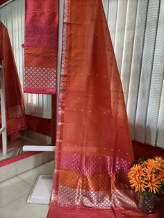 Welcome to our shop, where we take pride in offering you the finest craftsmanship and exquisite textiles. Introducing our pure Muga silk Mekhela Chador, a timeless masterpiece that beautifully combines tradition and elegance. Handwoven with care and precision, this Mekhela Chador is crafted from pure Muga silk, sourced from the silkworm Antheraea assamensis, which is indigenous to Assam, India. Muga silk is known for its lustrous golden hue, unparalleled sheen, and incredible durability. It is c Sador Mekhela Design, Semi-stitched Salwar Kameez With Zari Weaving For Puja, Slub Silk Salwar Kameez With Zari Work For Puja, Red Cotton Silk Unstitched Suit For Festivals, Traditional Unstitched Orange Salwar Kameez, Semi-stitched Tussar Silk Traditional Wear For Puja, Semi-stitched Cotton Silk Dupatta For Navratri, Slub Silk Traditional Wear With Dupatta For Festivals, Churidar For Diwali