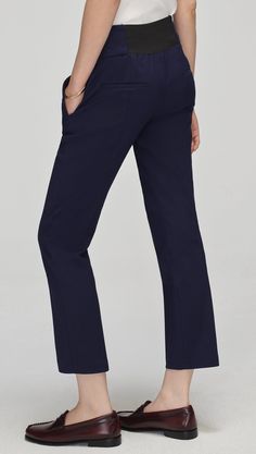 Flex Waist Trouser in Performance Cotton | Work Pants for Women | Argent Tailored Ankle-length Dress Pants With Concealed Placket, Slim Fit Ankle-length Work Pants With Pockets, 4-way Stretch Dress Pants With Pockets And Straight Hem, Slim Fit Ankle-length Pants With Welt Pockets, Stretch Ankle-length Pants With Seam Detailing, Olive Style, Fun Pants, Short Legs, Wide Waistband