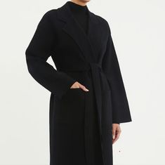 Rebecca Vallance Nwt 81% Wool 10% Nylon 9% Cashmere Great Knit Fall Or Winter Wrap Coat With Belt. Two Front Pockets. Drop Shoulder. Roomy Arm Area. Generous Medium Size. (Large Size Only Is Currently Online For Over $500) Designer Structured Workwear Outerwear, Black Fitted Long Sweater Coat, Luxury Black Structured Outerwear, Structured Career Outerwear For Winter, Black Wool Outerwear For Career, Fitted Black Sweater Coat For Work, Designer Structured Winter Outerwear, Elegant Black Wool Sweater Coat, Black Wool Outerwear For Work