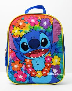 DISNEY STITCH MINI TODDLER BACKPACK. 100% NEW AND ORIGINAL. MEASURES 11" TALL. FAST SHIPPING IN THE USA. Cartoon Style Multicolor Rectangular Bag, Fun Multicolor Bag With Character Print, Multicolor Cartoon Bag For Back To School, Cartoon Style Multicolor Bags For Gifts, Cartoon Style Multicolor Bags As Gifts, Playful Multicolor Bags With Character Print, Playful Character Print Multicolor Bag, Themed Backpack For End Of School Year, Playful Multicolor Character Print Bags