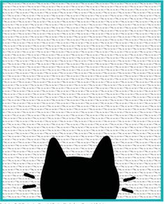 a black cat silhouetted against a white background with blue border and the words happy birthday