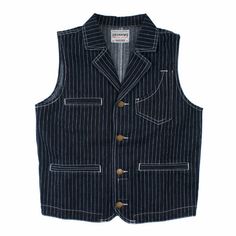 Men's Vintage Cotton Vest Waistcoat Striped Denim Retro Casual Vest Work Jacket   Color difference exists due to camera effect and different PC display! Check out my other items! Be sure to add me to your favorites list! Work Coats, Moda Safari, Denim Vest Men, Vest Suit, Mens Suit Vest, Striped Denim, Fall Chic, Suit Collar, Striped Vests