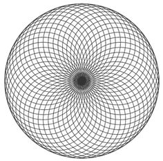 a black and white drawing of a circular object