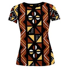 This new Bogolan Print Women T-shirt features a relaxed fit for Women. T-shirt is durable, breathable and soft. Product Features Please Compare your Measurements To our Size Chart This T-shirt is Designed for fashionable women. Made from 5.47 Oz. 100% polyester. Double-needle hemmed sleeves and bottom. Vivid print that will never fade after washing Soft, lightweight and quick drying. Delivery Time This item will be processed within 3-7 business days (Excluding Weekends and Holidays). Once produc