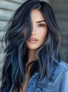 35 Denim Blue Hair Ideas 2024: From Dark to Light Balayage, Ombre, Short, Long and Curly Looks Icy Blue Balayage, Blue Hair Styles Hairstyles, Blue Baylage Hair Dark Brown, Blue Gray Highlights On Dark Hair, Dark To Light Balayage, Brown And Blue Hair, Smokey Blue Hair, Ombre Blue Hair, Blue Hair Ombre